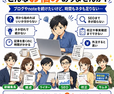 記事を量産するAI編集部6人分の型を渡します Claude Code初心者でも使えるAI編集部の型 イメージ2