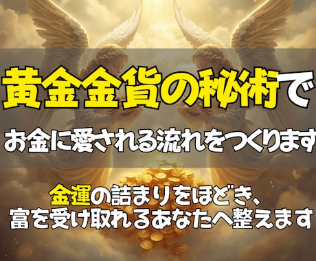 即日鑑定◎黄金の金貨秘術で眠る金運を呼び覚まします 富を遠ざける滞りをほどき、豊かさが巡り込む金の氣へ整えます イメージ1