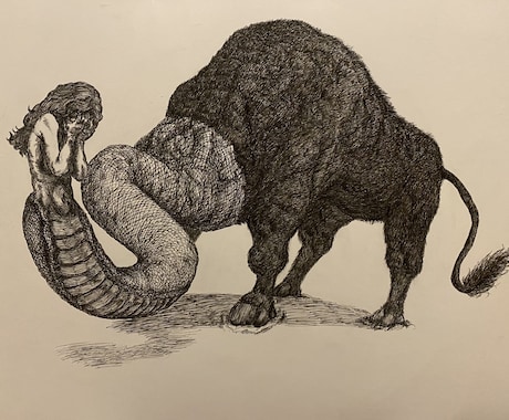 ペン画イラスト制作します あなたのイメージでオリジナルのペン画作品を描きます イメージ1