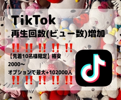 お値下げ！Tiktok再生回数増やします 実績作り✴︎格安✴︎TikTok再生回数増加✴︎即納 イメージ1