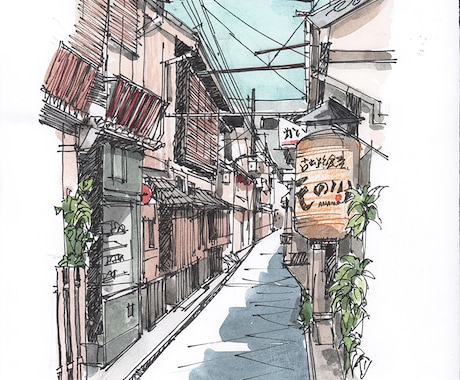 街角街角スケッチ承ります どこか懐かしい、昭和の香り、思い出の風景などを水彩画で！ イメージ1
