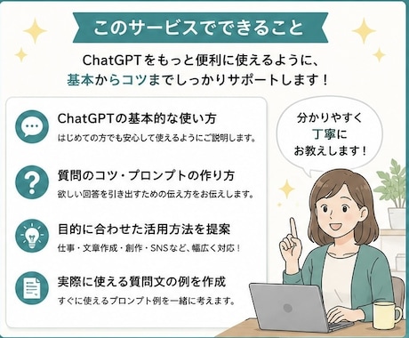 chat GPTの使い方教えます ChatGPT初心者の「分からない」を解決します イメージ2