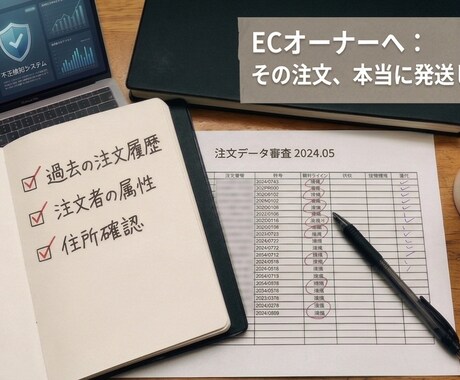 ECオーナー様の不正注文を見抜きます ECサイトでの注文において真正か不正かの判断をします イメージ1