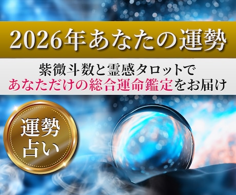 めちゃくちゃ当たる紫微斗数で2026年運勢占います あなただけの『全体運/恋愛運/仕事運/金運』をお届けします☆ イメージ1