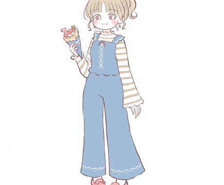 ゆるい人物イラストお描きします ベースイラストありの全身イラストです。 イメージ2