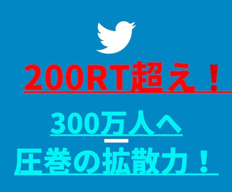 200RT超え❗300万人に拡散します 宣伝・集客・フォロワー＆収益UP3回セット!! イメージ1