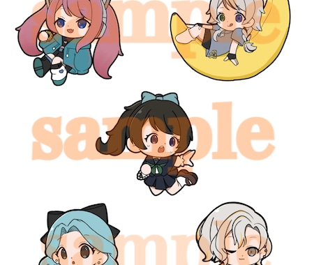 ミニキャラ描きます 可愛くてポップなミニキャラです！ イメージ1