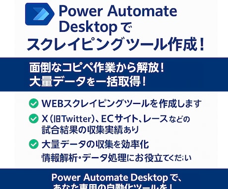 ノーコード用　スクレイピングツールを作成します Power Automate Desktop活用！ イメージ1