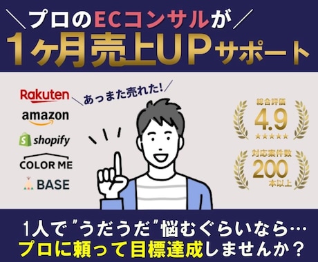 現役楽天コンサルタントが本気でお答えします 累計100社以上支援！現役ECコンサルタントにお任せください イメージ1
