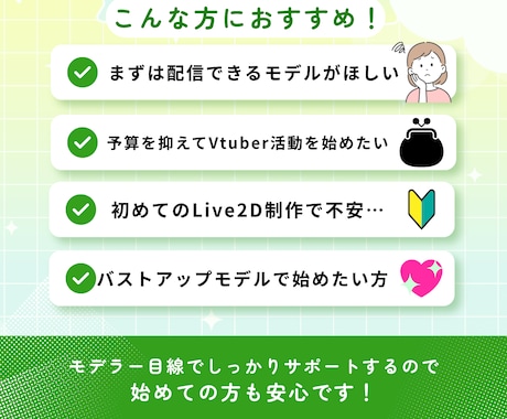Vtuber向けLive2Dモデリングします 限定価格受付中！｜初めてのご依頼でも安心サポート イメージ2