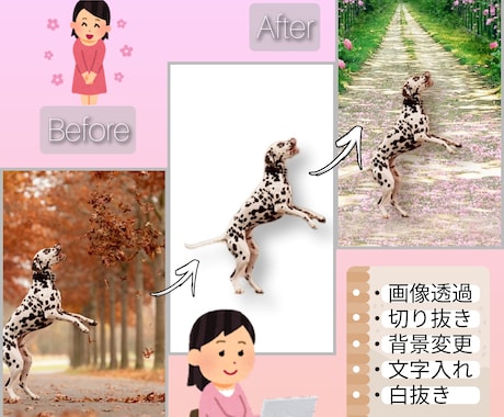 写真加工・背景透過いたします 気軽に頼める♪写真加工♪いたします イメージ1