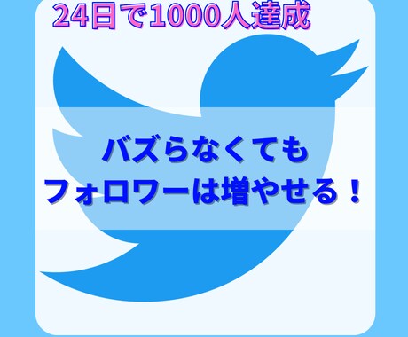 バズり無しでもTwitterフォロワーは増やせます たった24日でフォロワー1000人獲得した方法 イメージ1