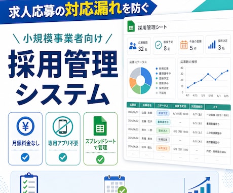 求人応募の対応漏れを防ぐ採用管理シートを作ります イメージ1