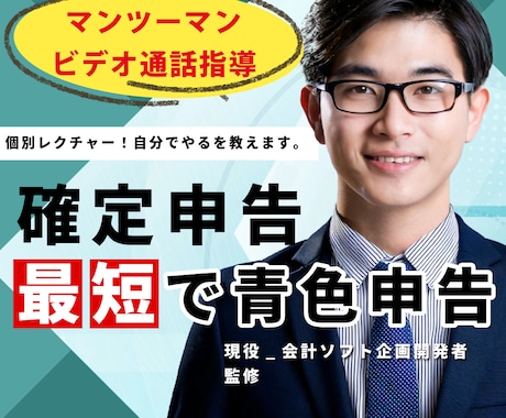 マンツーマンで、確定申告のやり方をビデオで教えます 【誰でもできる】丁寧かつ簡単に、確定申告をイチから教えます！ イメージ1