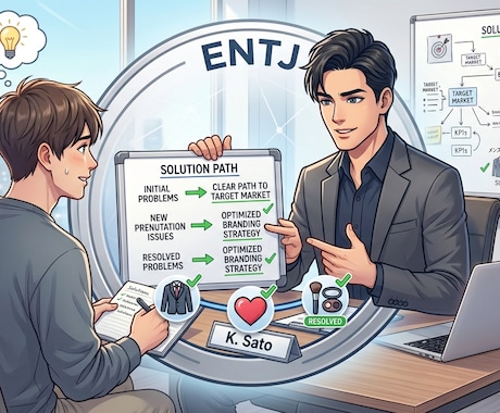 ENTJが仕事・恋愛・メイクの悩みを解決します 仕事・恋愛・メイクあなたの課題をクリアにする行動サジェスト イメージ2
