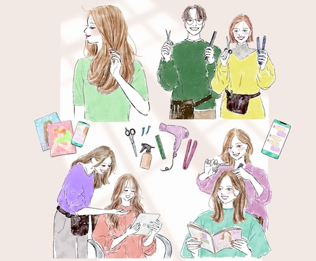 法人様向け おしゃれな水彩イラストお描きします 手描き：水彩、抜け感、パステル、トレンドファッションで個性を イメージ2