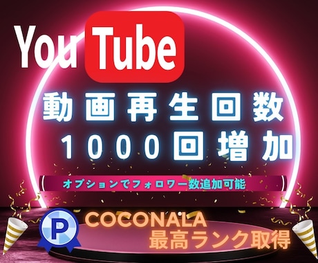 YouTube動画＋１０００再生数拡大します チャンネル登録者増加も対応可能！ イメージ1