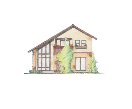 手描きで住宅・店舗などの外観図を描き起こします Webや紙媒体、記念品として可愛らしい外観を手描きします イメージ2