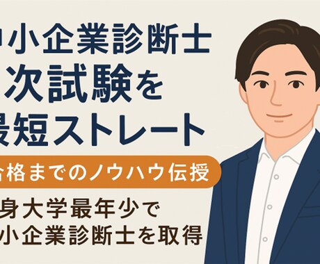 独学合格・診断士1次試験対策コンサルティングします 出身大学初＆最年少で資格取得した私が勉強法をコンサルティング イメージ1