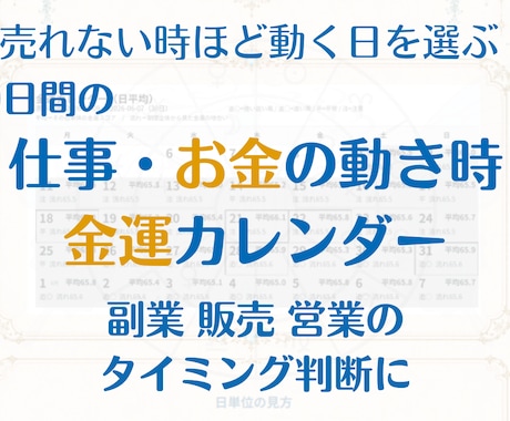 副業・営業の動く日を占星術で30日鑑定します 告知・出品・販売・副業・営業・値上げのタイミングを可視化！ イメージ1