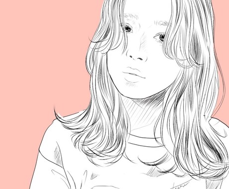 お写真をもとに似顔絵お描きします シンプルな線画イラスト年始限定¥6000→¥2000 イメージ1