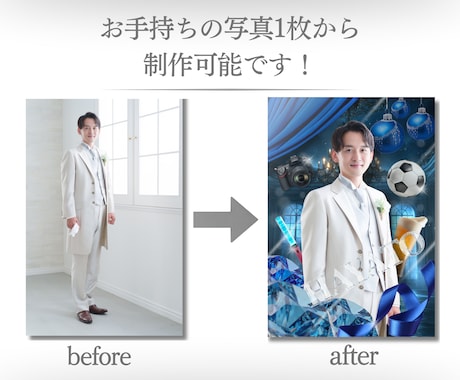 推し活★アー写風ウェディングボード作成します 推し活 × ウェディング × アイドルのアー写！？ イメージ2