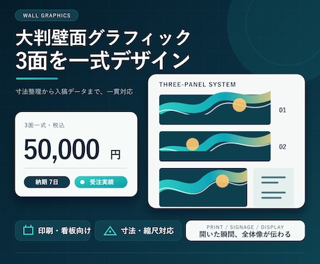 大判壁面グラフィック3面をデザインします イメージ1