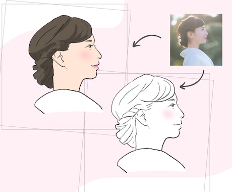 抜け感あるおしゃれなシンプル似顔絵描きます プレゼントにも♪軽やかなタッチの似顔絵作成いたします イメージ2