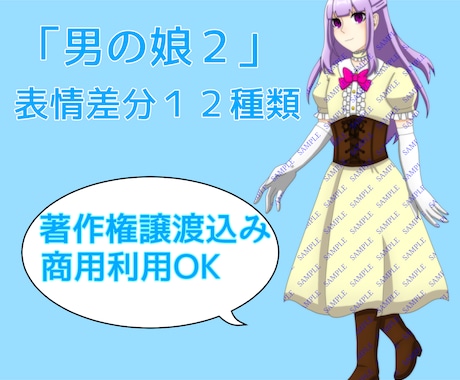男の娘２　TRPG、ゲーム、動画等にご利用頂けます 商用利用ＯＫなキャラクター立ち絵 イメージ1