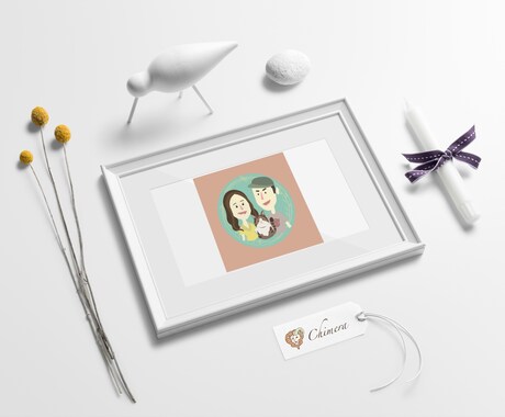 シンプルで素朴な似顔絵描きます ★背景が数ある中から無料で選べます！★ イメージ2