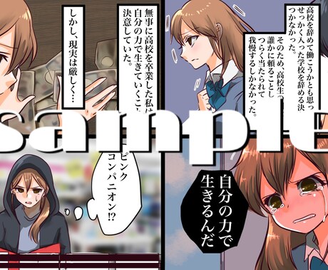 コンパクトな４コマ漫画描きます 1ページに4コマ。シナリオを漫画にします。 イメージ2