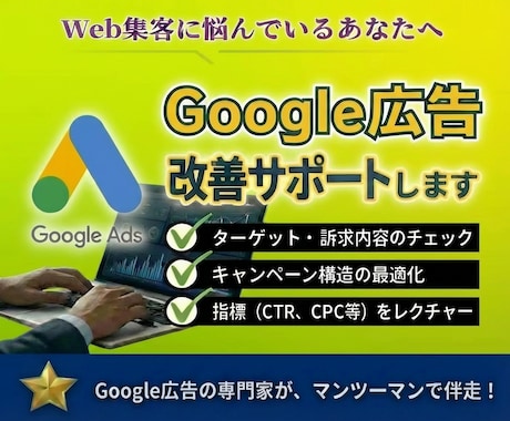 Google広告の運用設定をプロが診断・改善します 無駄なクリックを削減！質の高い流入で効果の最大化に繋げます イメージ1