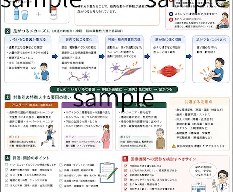 足がつる原因を解説したA4資料を販売します 患者配布用＋購入者向け参考資料のセット イメージ2