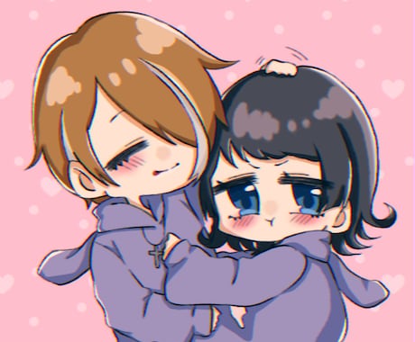 アニメ＆歌い手好き♡ラブラブアイコン描きます 大好きな人とのアイコンを可愛く描きます♡ イメージ2