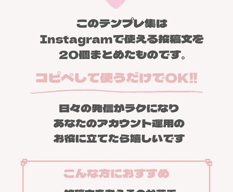 インスタ投稿分テンプレ20個作ります 美容系インスタ投稿文テンプレ20個＋Canvaテンプレ3枚付 イメージ2