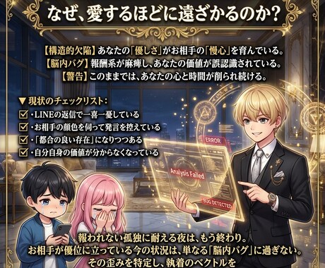Lv5 執着逆転｜天啓脳科学で最高価値を設計します 愛の主導権をハック。脳科学が導く15000字の運命革命。 イメージ2