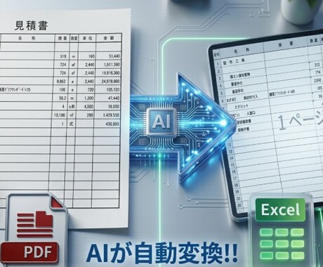 建具のPDF見積書をエクセル転記するAI開発します 【建築：営業向け】２時間の作業が5分で終了 イメージ1