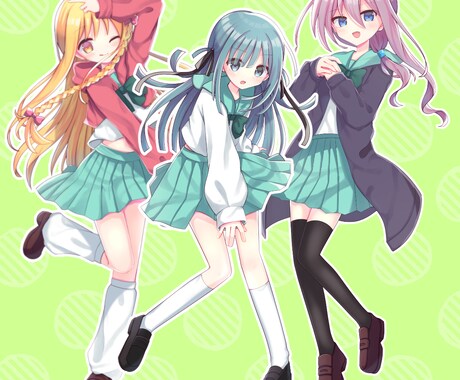 キャラの立ち絵イラスト書きます 表情差分二枚まで無料で作成いたします！ イメージ2