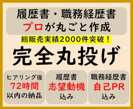 完全丸投げ　履歴書や職務経歴書をプロが作成します イメージ1