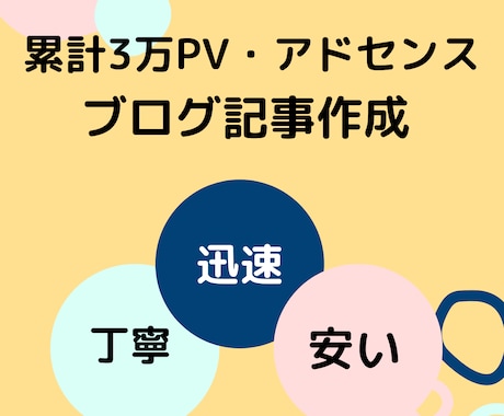 安い・迅速・丁寧！ブログ記事を納品します 累計3万PV・アドセンス合格ライターが1文字1円で記事作成！ イメージ1