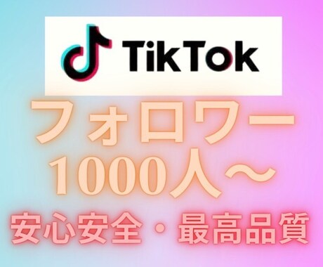 今半額中❗️TikTok 1,000人〜増加します TikTok1000人〜増加します！今だけ半額セール中❗️ イメージ1