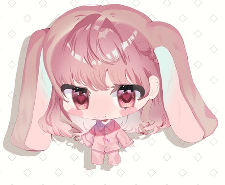 ゆめかわ♡もふ耳ミニキャラ立ち絵描きます 配信・SNSアイコン・グッズに イメージ2