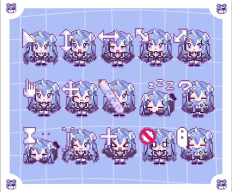 ドット絵素材◆レトロかわいいドットお描きます マウスカーソル・アイコン・配信用スタンプなど幅広く制作します イメージ2