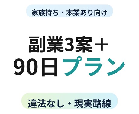 家族持ちの副業を設計します 本業ありでも現実的に始める副業 イメージ1