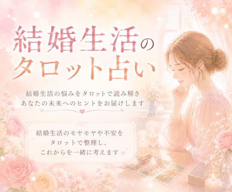 結婚生活をより良くするタロット占いします チャット鑑定、メッセージ3往復（鑑定3通）までの料金です イメージ1