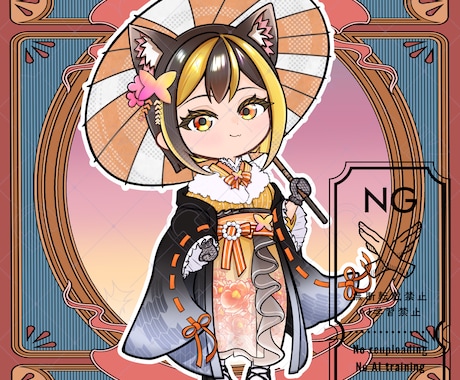 量産ちびキャラ【大正ロマン 着物】を描きます Vtuber / Vライバーさんに大人気の量産シリーズです！ イメージ2