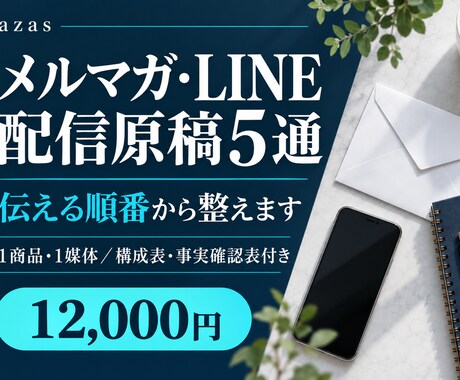 メルマガ・LINEの配信原稿を5通作ります 登録後の読者へ伝える順番と次の行動が分かる原稿に イメージ1