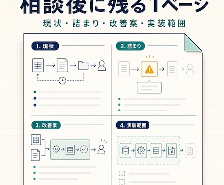 Excel作業を自動化前に30分で整理します 実装前に改善範囲と見積条件を一緒に決めます イメージ2