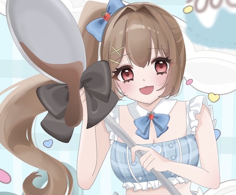 目を引くきゅるきゅるかわいいイラストを描きます 歌ってみた、SNS投稿、アイコン、サムネなどにばっちり！ イメージ1
