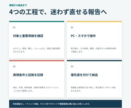 Web・アプリの不具合を画像付きで確認します PC・スマホを確認し再現手順付きで納品 イメージ2